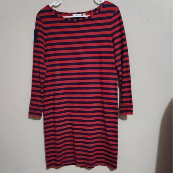 Vineyard Vines Women's Long Sleeve Striped T-Shirt Dress Red Blue size XS - Picture 1 of 5
